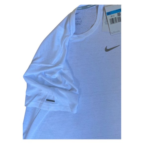 NWT Nike Dri-FIT Miler Men's Running T-Shirt White Size S, M - Picture 3 of 5